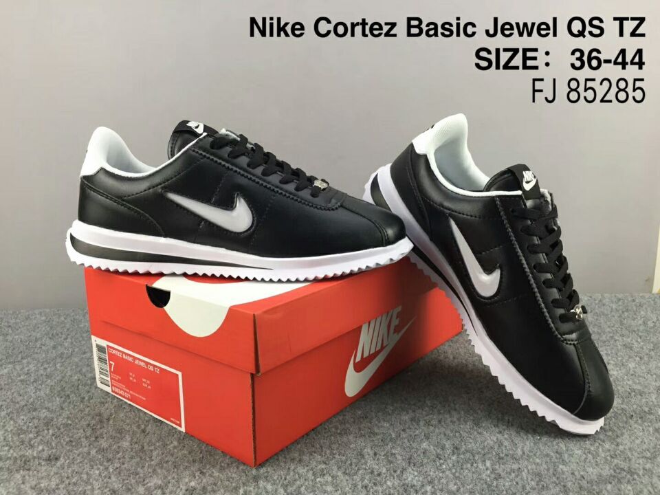 NiKe Cortez Basic Jewel QS TZ Black White Shoes